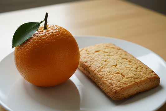 balery orange - orange with biscuit next to each other